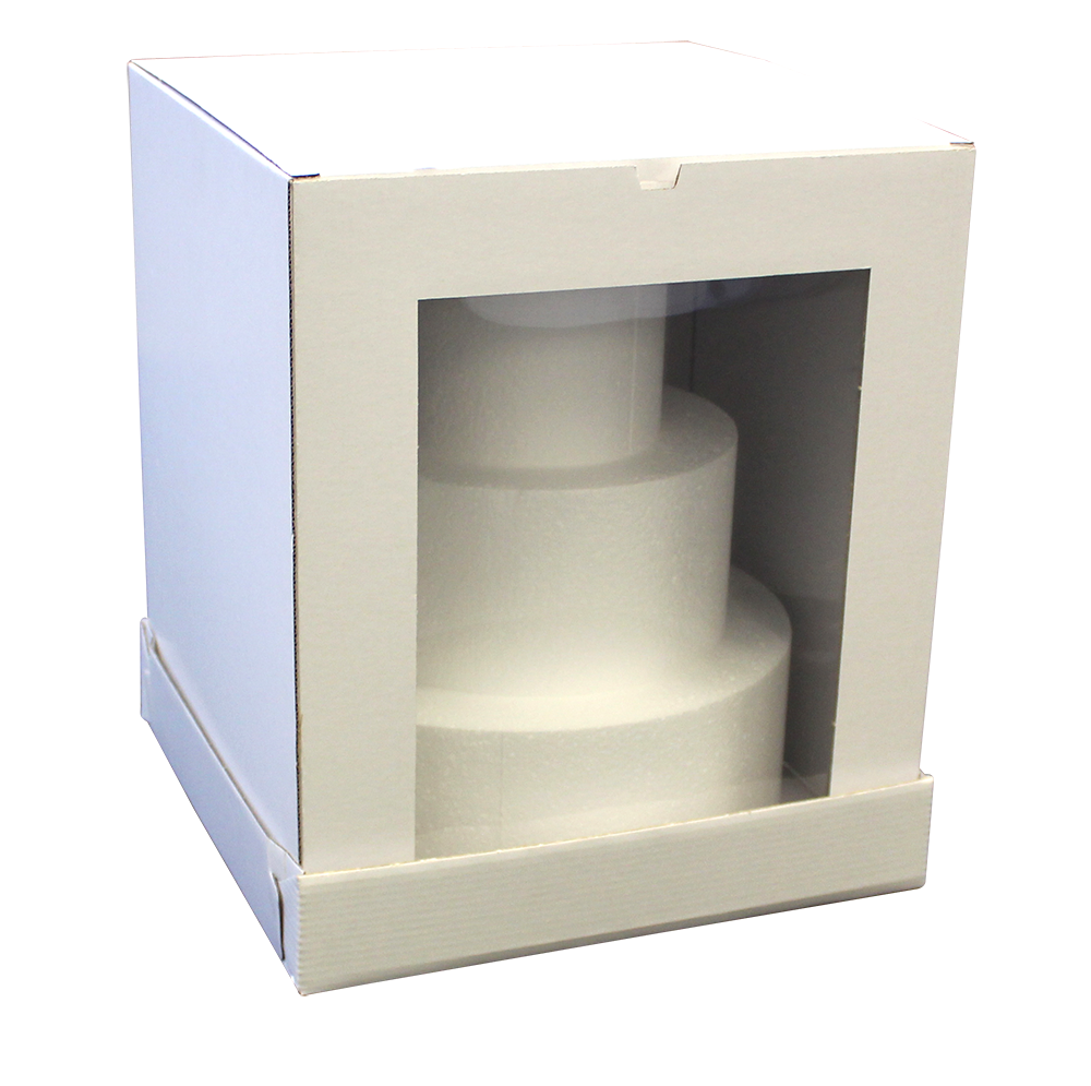 Cake Box Tall 18x18x12" Front Window E-Flute Board