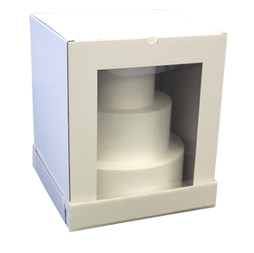 Cake Box Tall 18x18x12" Front Window E-Flute Board