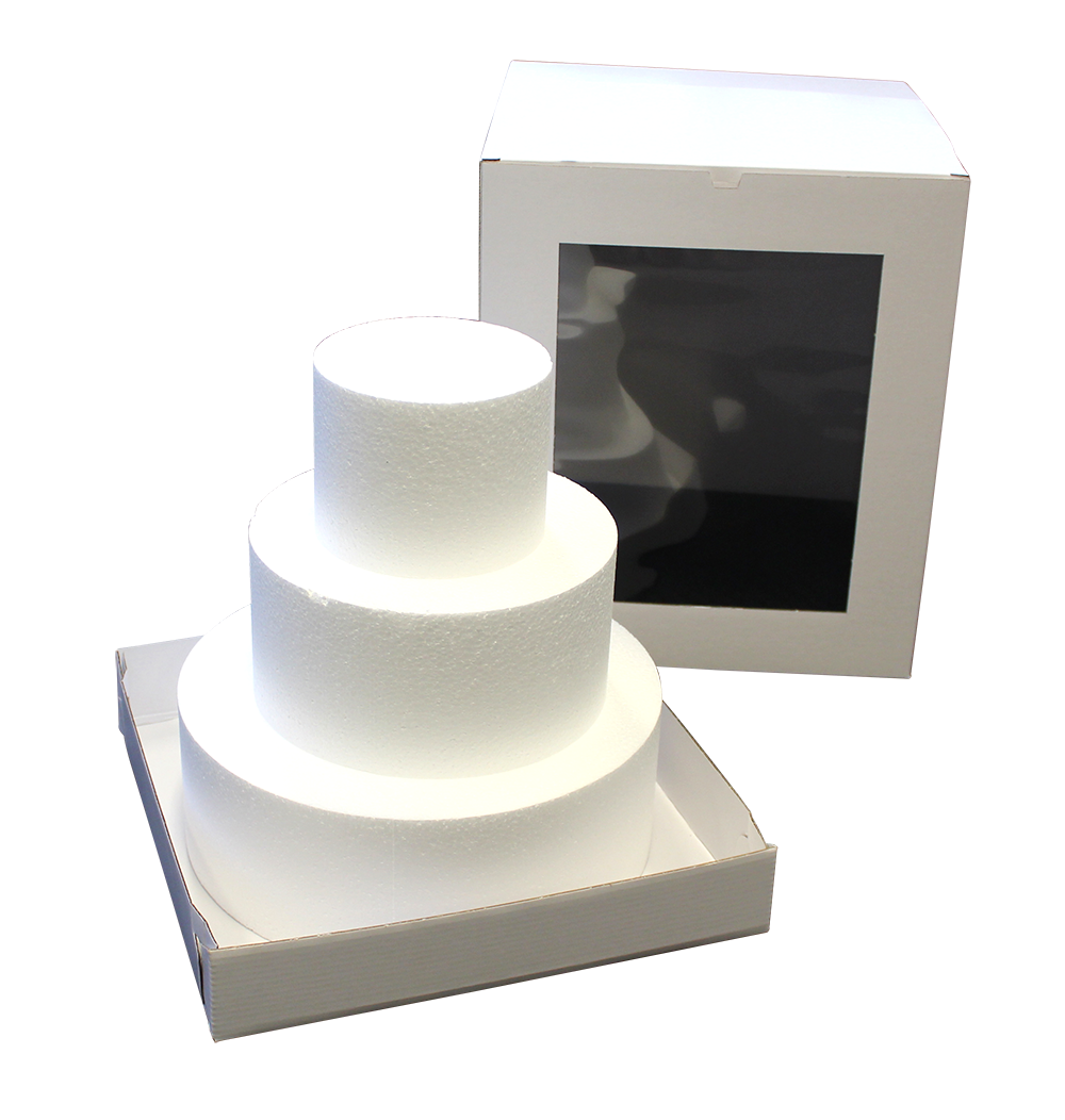 Cake Box Tall 18x18x12" Front Window E-Flute Board