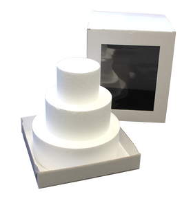 Cake Box Tall 18x18x12" Front Window E-Flute Board