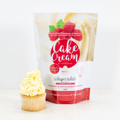 Cake Cream Buttercream - Whisper White - Raspberry Flavour (400g)