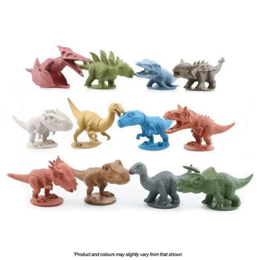 Dinosaurs - Plastic Figurines Cake Cupcake Toppers (12 pieces)