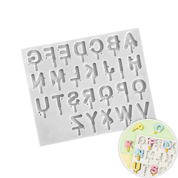 Drip Uppercase Alphabet Letters Silicone Mould