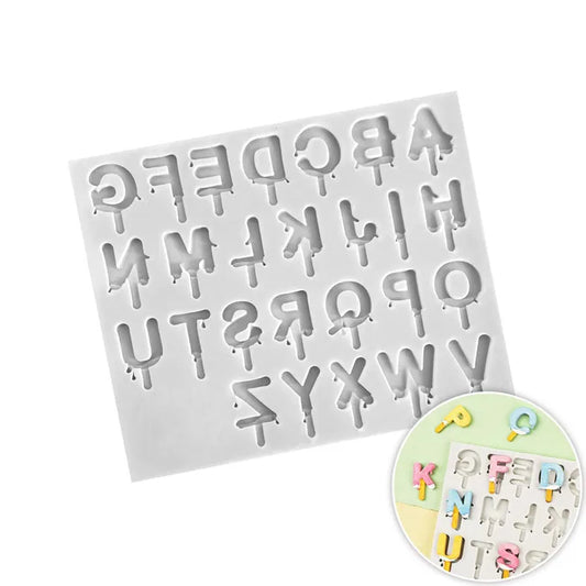 Drip Uppercase Alphabet Letters Silicone Mould