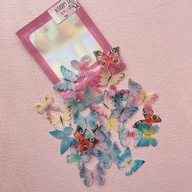 Edible Wafer Cake Cupcake Topper | Fairy Garden Butterflies - Set of 30