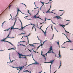 Edible Wafer Cake Cupcake Topper | Rebecca Purple Hues Butterfly Butterflies - Set of 24