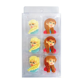 Edible Cupcake Toppers Sugar Decorations Frozen Elsa Anna 6pcs