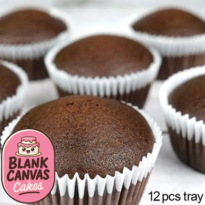 Frozen Chocolate Cupcakes - 12 Pack | Blank Canvas Cakes