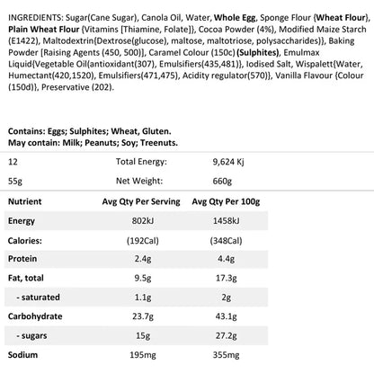 Frozen Chocolate Cupcakes - 12 Pack | Blank Canvas Cakes