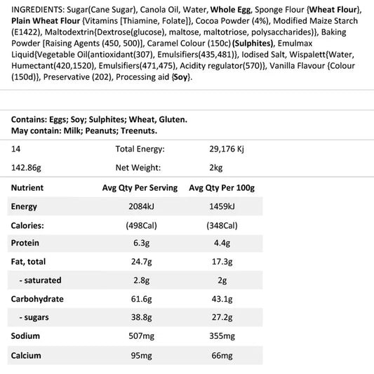 Frozen Chocolate Mud Cake - 8" Round | Blank Canvas Cakes