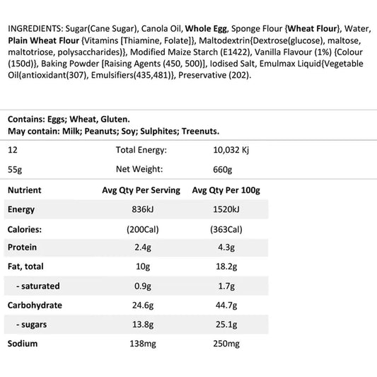 Frozen Vanilla White Cupcakes - 12 Pack | Blank Canvas Cakes