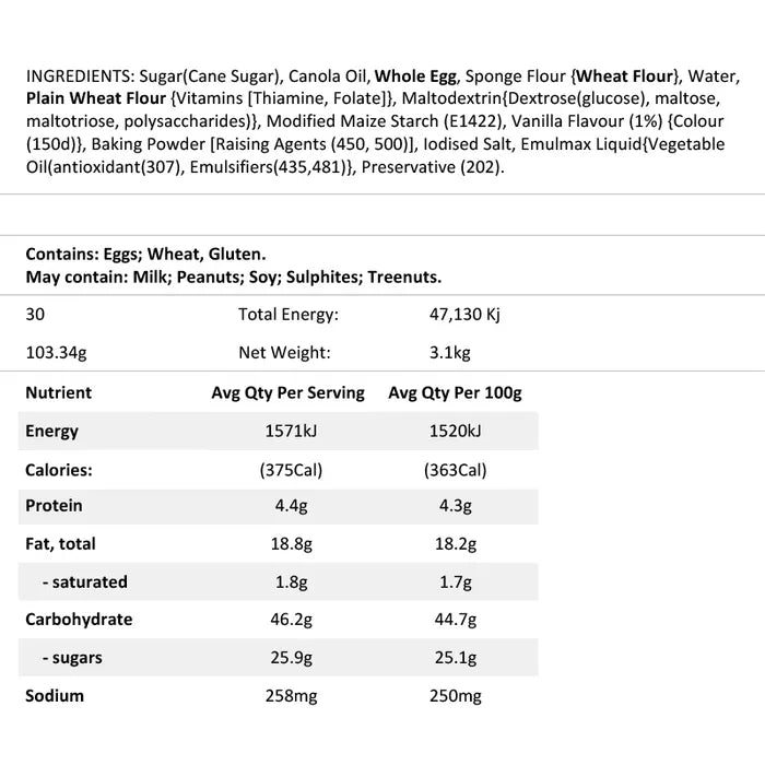 Frozen White Chocolate Mud Slab Cake - 30cm x 40cm | Blank Canvas Cakes