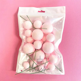 Glitter Baby Pink Deco Foam Ball Round Cake Topper (20 piece)