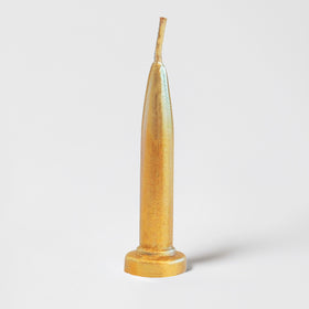 GOLD Bullet Candles (Pack of 12)