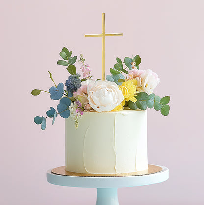 GOLD Metal Cake Topper - FINE CROSS