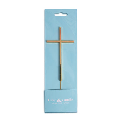 GOLD Metal Cake Topper - FINE CROSS