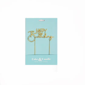 GOLD Metal Cake Topper - HAPPY BIRTHDAY 2