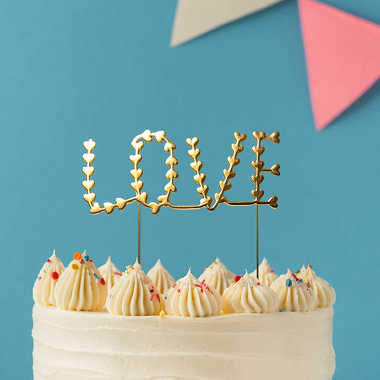 GOLD Metal Cake Topper - LOVE