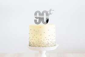 SILVER Metal Cake Topper - 90th