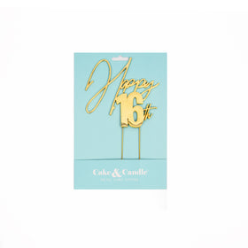 GOLD Metal Cake Topper - HAPPY 16th