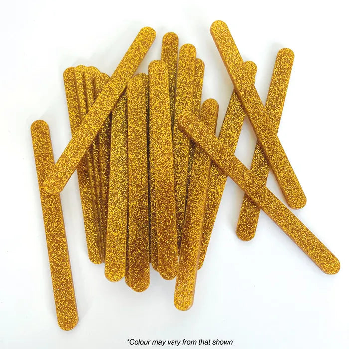 Gold Glitter Ice Cream/Popsicle Sticks 24pcs (11cm)
