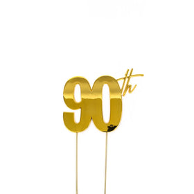 GOLD Metal Cake Topper - 90th