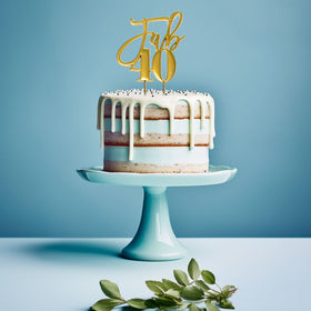 GOLD Metal Cake Topper - Fab 40th