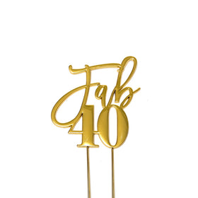 GOLD Metal Cake Topper - Fab 40th