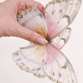 Edible Wafer Cake Cupcake Topper | Giant Wafer Paper Butterflies in Neutral and Soft Pastels - Set of 2
