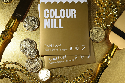 BULK Colour Mill Edible Gold Leaf Transfer Sheets 24kt 25 pieces