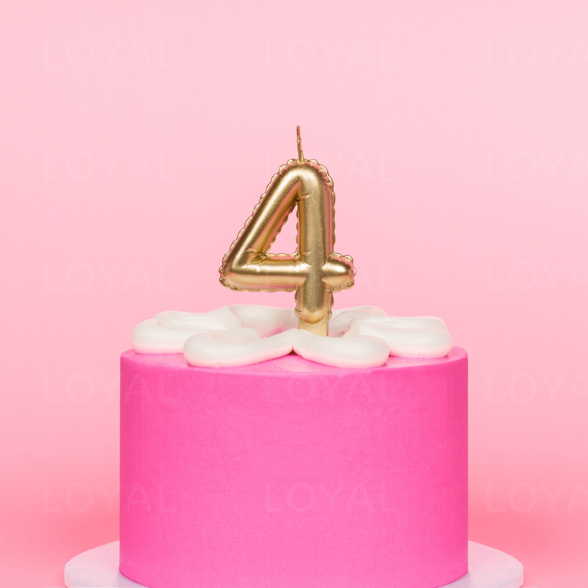 Balloon Number 4 Candle - Metallic Gold