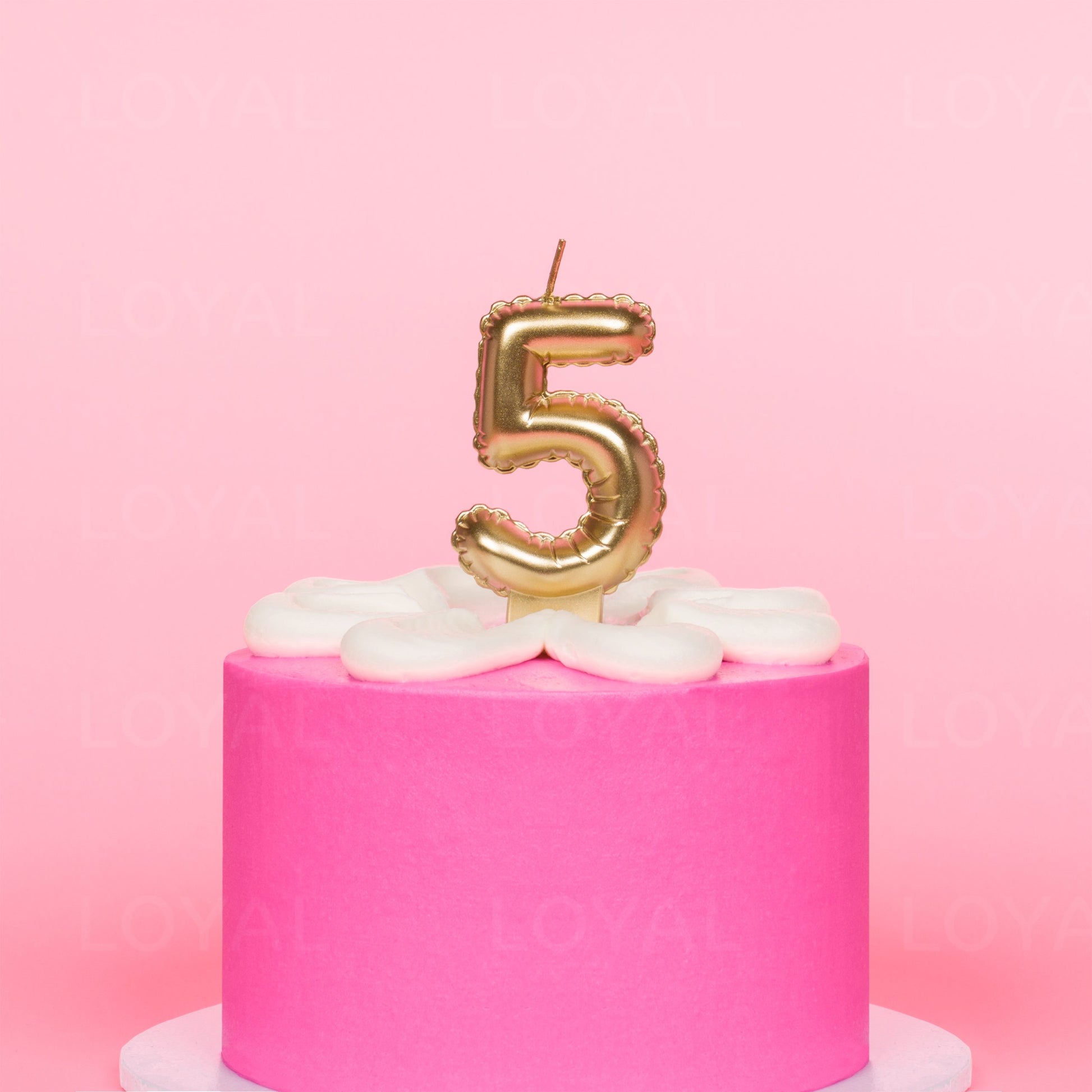 Balloon Number 5 Candle - Metallic Gold