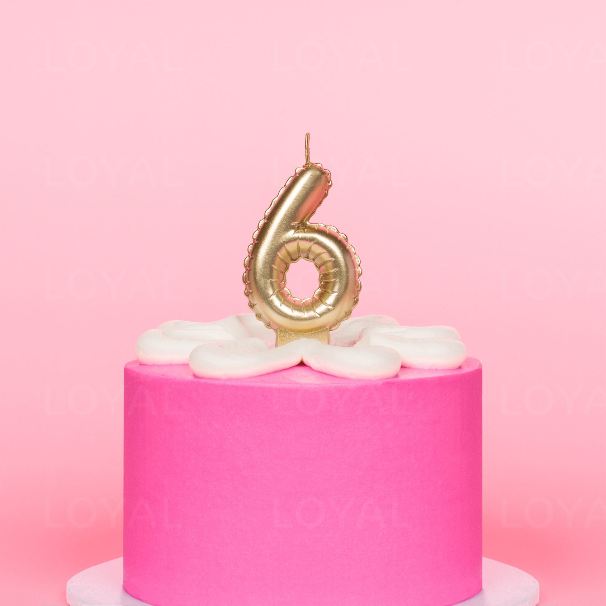 Balloon Number 6 Candle - Metallic Gold
