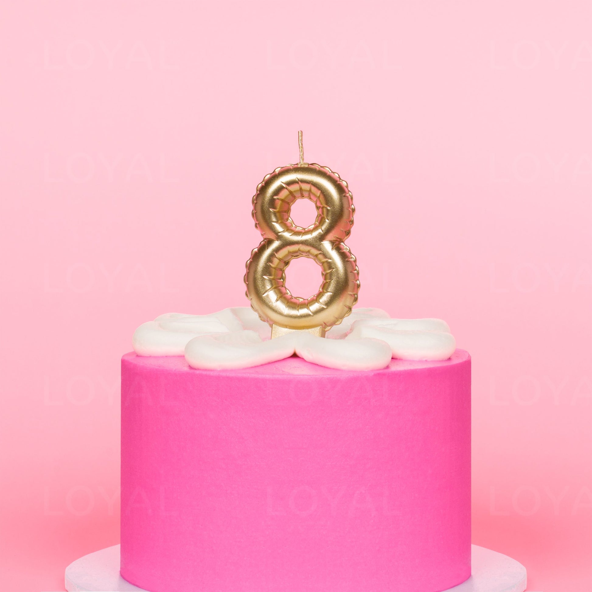 Balloon Number 8 Candle - Metallic Gold