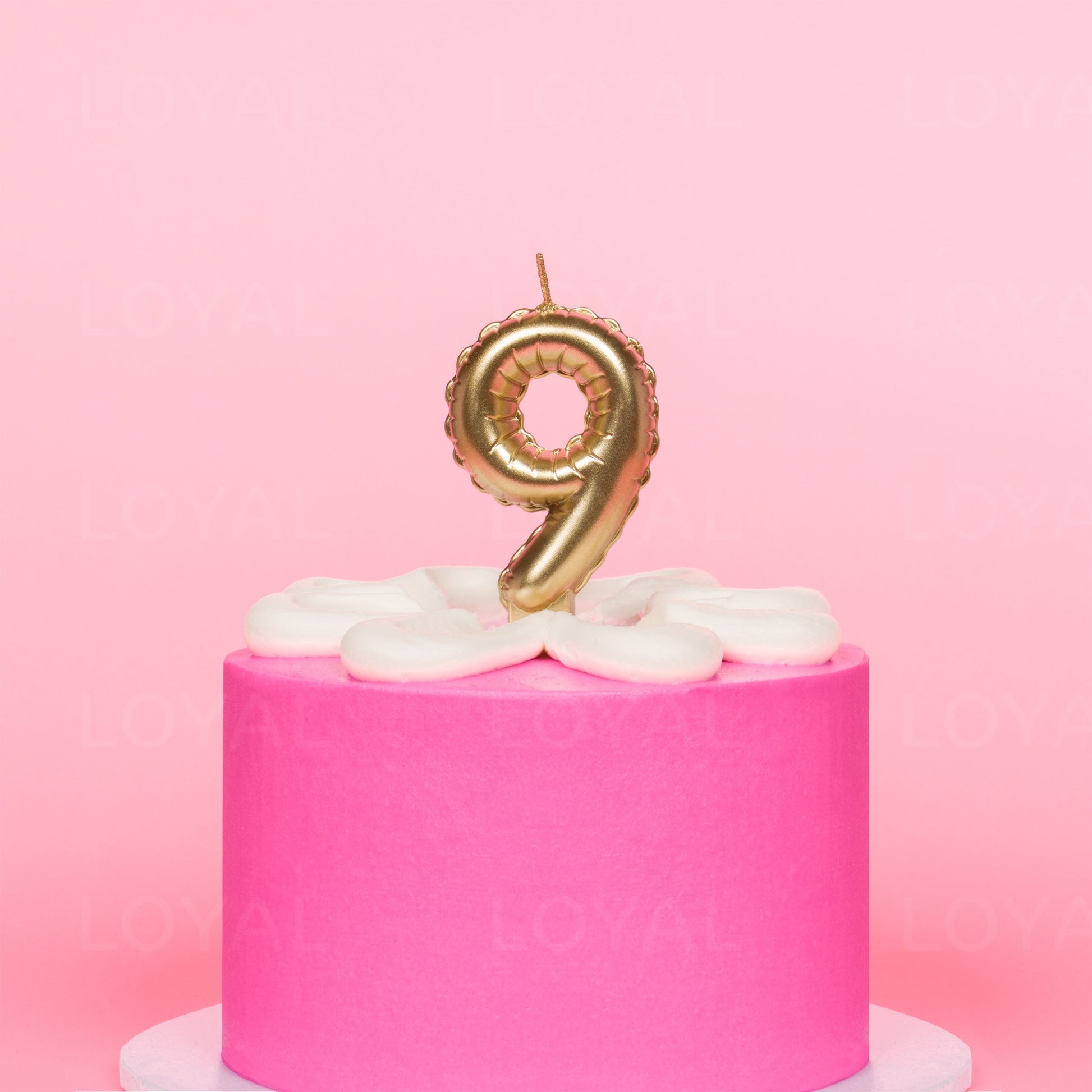 Balloon Number 9 Candle - Metallic Gold