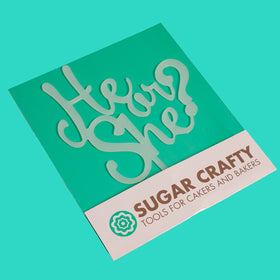 HE or SHE Cake Topper - WHITE