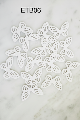 Edible Wafer Cake Cupcake Topper | Etched Butterfly White (18 Pack)