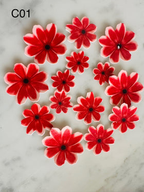 Edible Wafer Cake Cupcake Topper | Cosmos Flower (14 Pack)