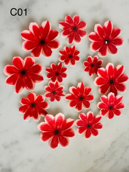 Edible Wafer Cake Cupcake Topper | Cosmos Flower (14 Pack)