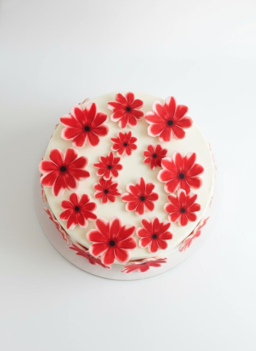 Edible Wafer Cake Cupcake Topper | Cosmos Flower (14 Pack)