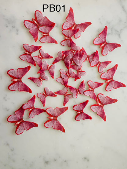 Edible Wafer Cake Cupcake Topper | Pink Butterfly (12 Pack)