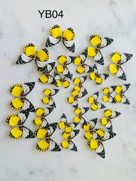 Edible Wafer Cake Cupcake Topper | Yellow Butterfly (yellow & black) (16 Pack)