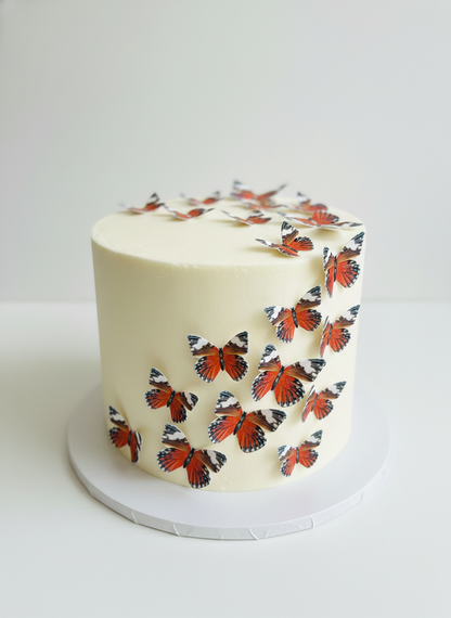 Edible Wafer Cake Cupcake Topper | Red Butterfly (12 Pack)