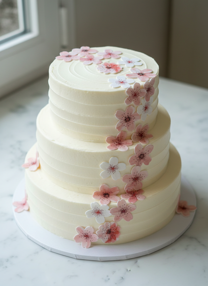 Edible Wafer Cake Cupcake Topper | Sakura Flower Large (12 Pack)