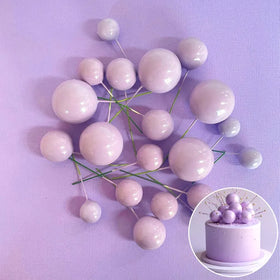 Lilac Deco Foam Ball Round Cake Topper (20 piece)