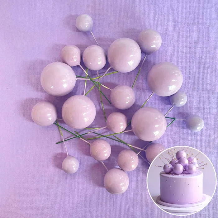 Lilac Deco Foam Ball Round Cake Topper (20 piece)