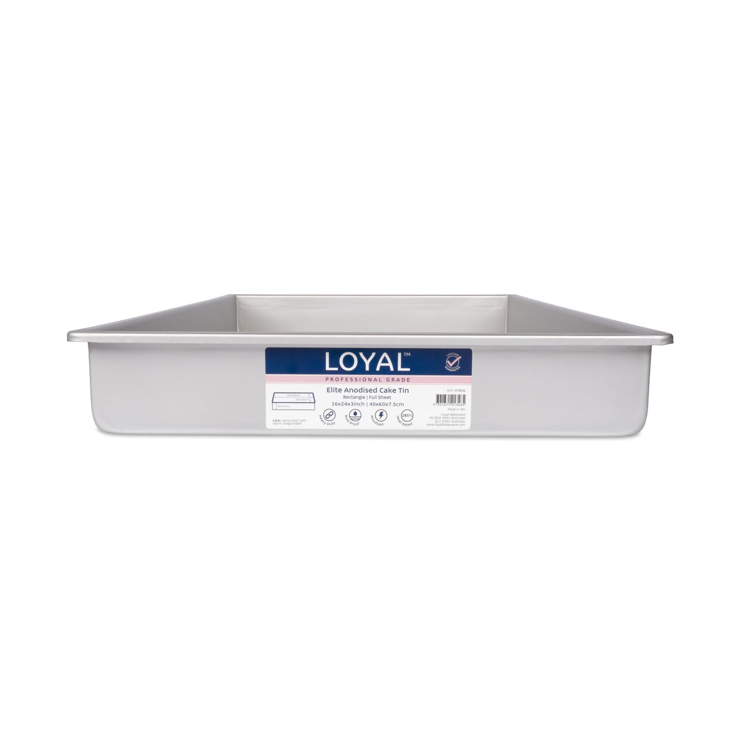LOYAL Elite Anodised Cake Tin Full Slab (16x24x3 inch / 40x61x7.5cm)