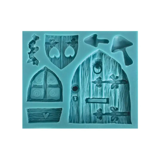 Medieval Door & Window Fairy House Castle Silicone Mould