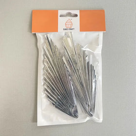 Metallic Silver Deco Fan Cake Topper (2 piece)
