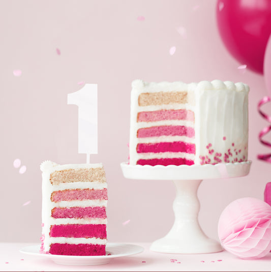 Mega Number 1 Cake Topper - WHITE